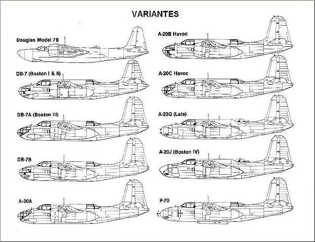 Variantes del Douglas A-20 Havoc