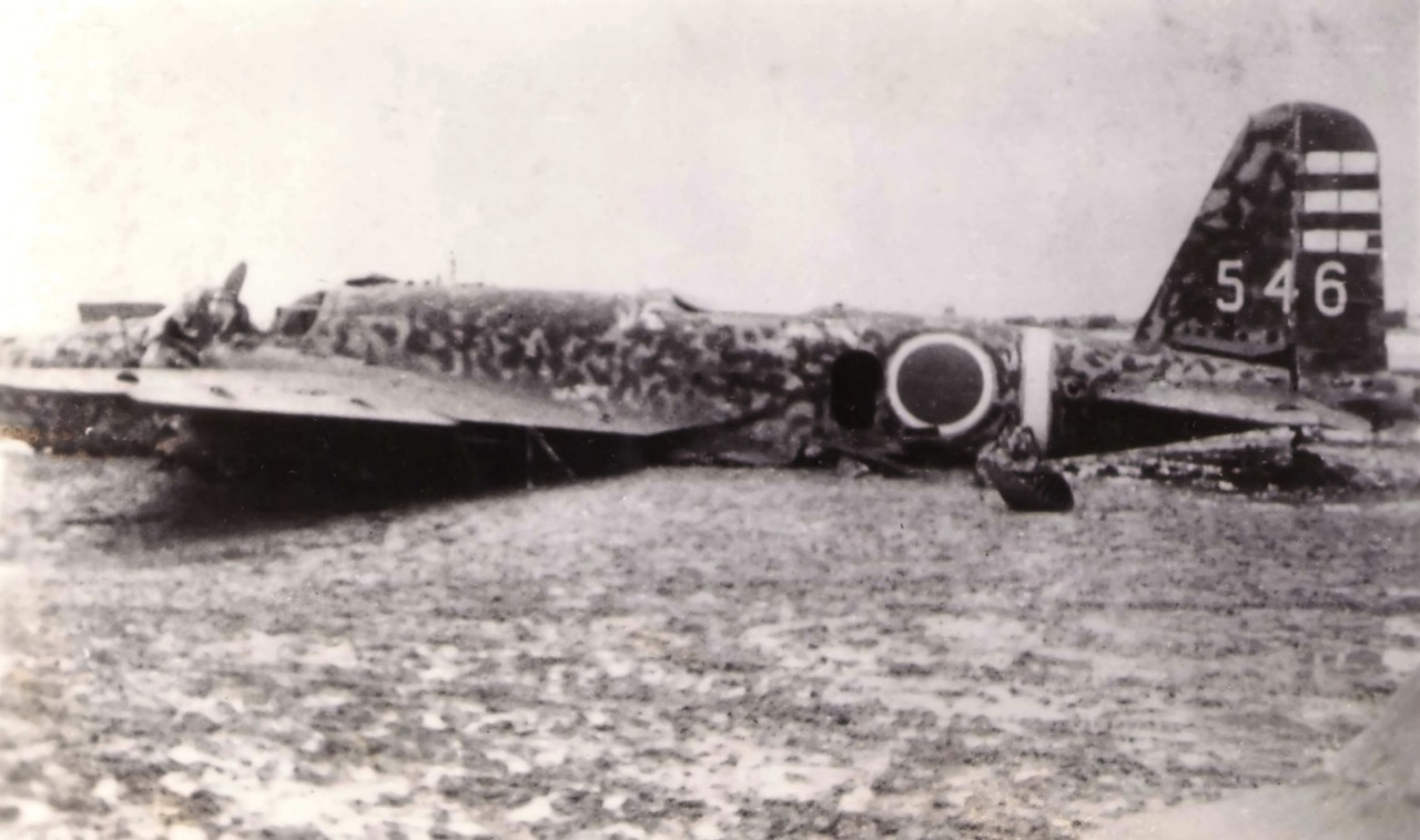 Un Ki-21 del Daisan Dokuritsu Hikotai en en Aeródromo de Yontan, en Okinawa, el 25 de mayo de 1945