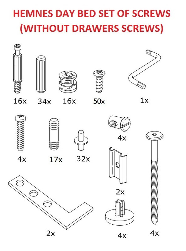 Ikea Hemnes Complete Set Of S And, Ikea Hemnes Bed Frame Parts