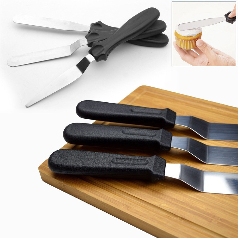 3pcs Stainless Steel Spatula Palette Knife Set Cake