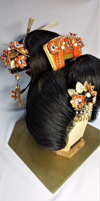 【交渉済】　日本髪風　さくらちゃん　本体と着物セット　☆リユース Vintage Japanese Bride Kanzashi set Kimono Wedding Hair