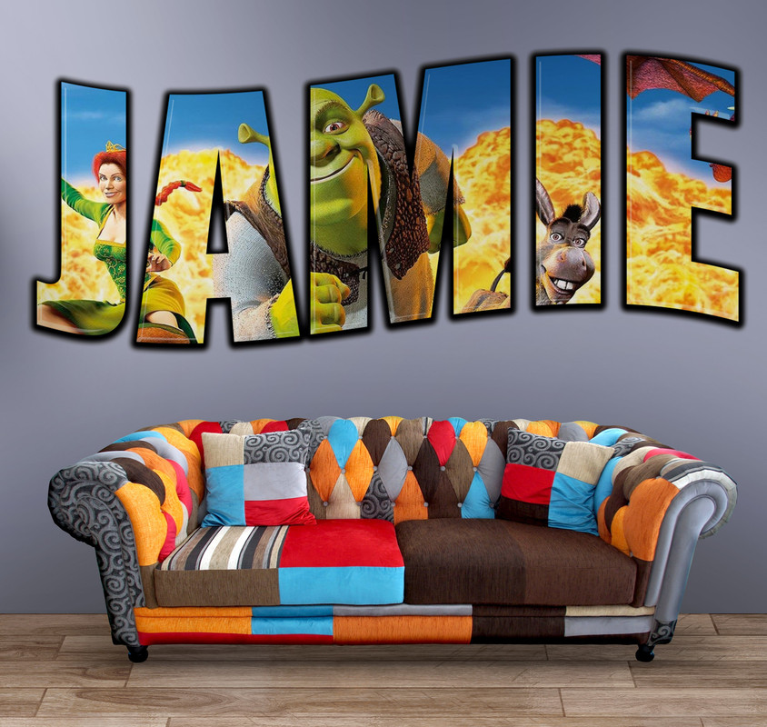 Personalised Any Name Shrek Wall Decal 3d Art Stickers Vinyl Home Bedroom Ebay - decals for roblox shrek