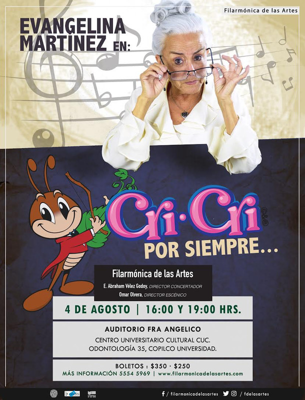 Evangelina Martínez protagoniza “Cri-Cri Por siempre” con la Filarmónica de las Artes.