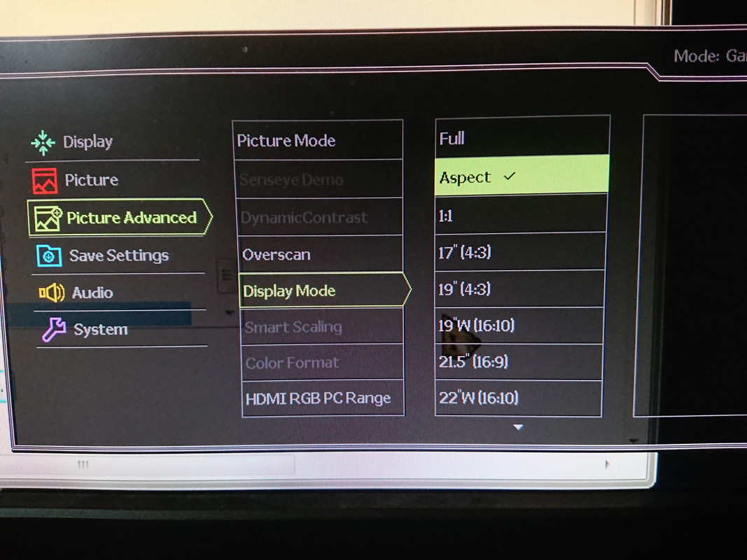 Gaming Monitor With 4 3 Overscan Zoom Feature Overclock Net