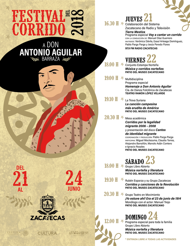 Zacatecas celebra el Festival del Corrido 2018