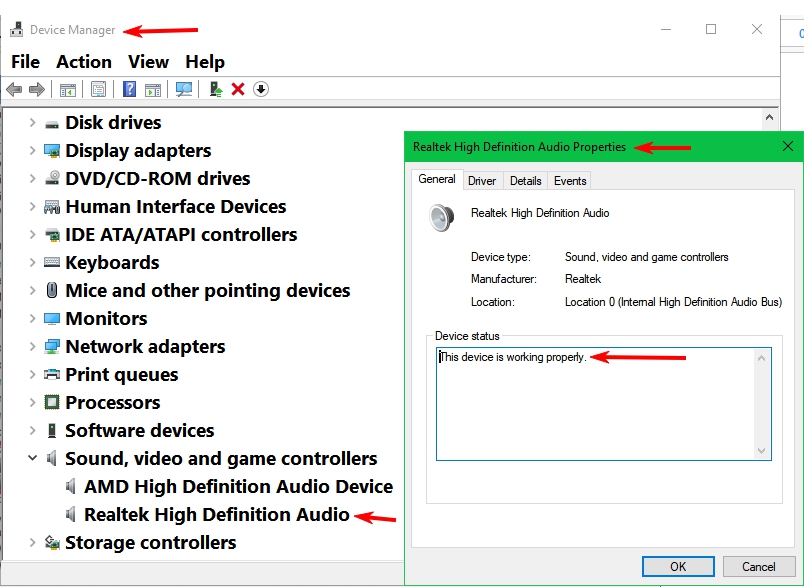 asus realtek audio manager not recognizing device is unplugged