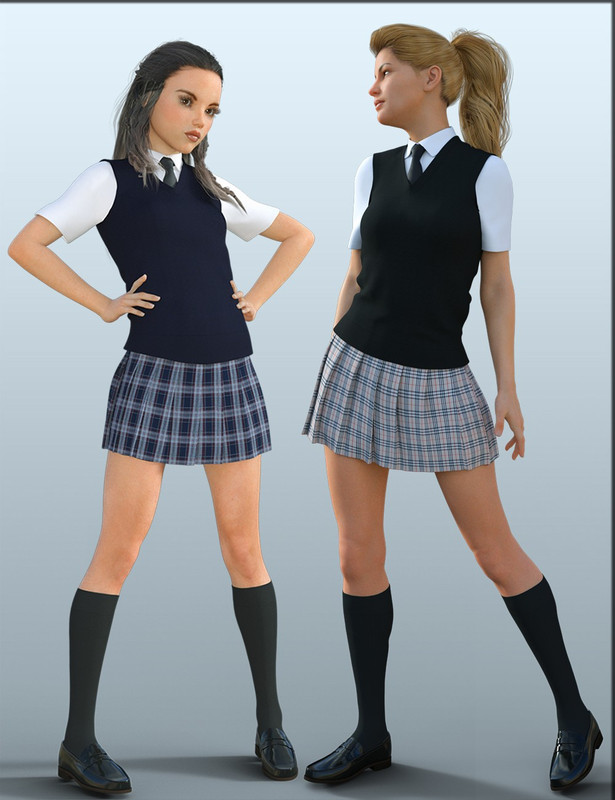H C School Uniforms For Genesis 8 Female S
