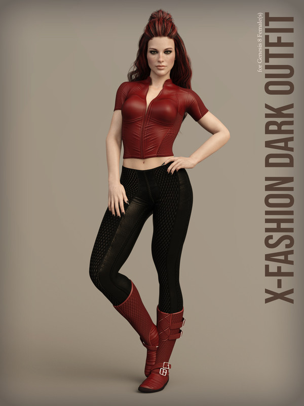 X-Fashion Dark Outfit for Genesis 8 Females