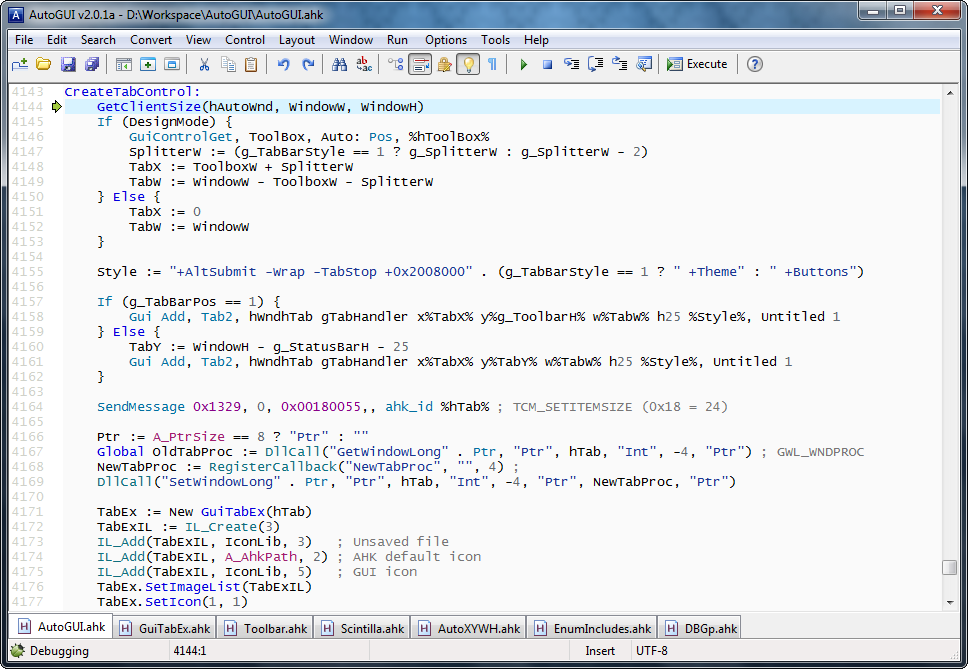 AutoGUI - Script Editor, GUI Designer, Debugger and Tools - AutoHotkey  Community