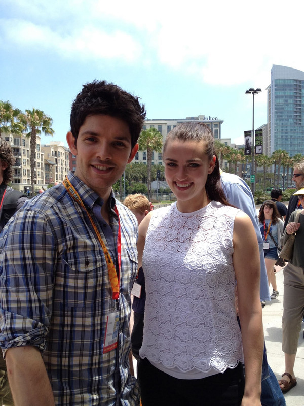 Colin Morgan with his girlfriend Katie McGrath