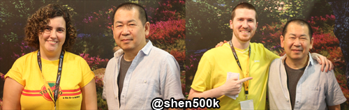 Yu Suzuki with interviewers from Shenmue 500K