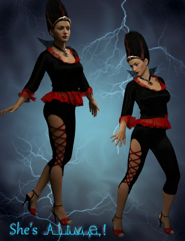 00 main madbride outfit for genesis 3 females daz3d