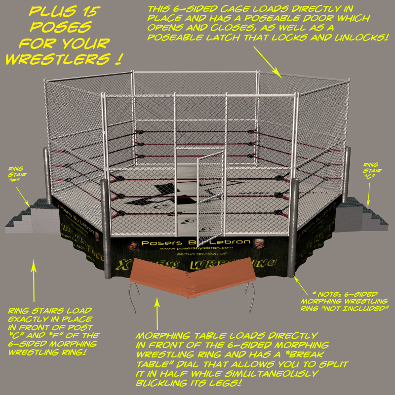 Accessory Pack – 6 Sided Wrestling Ring