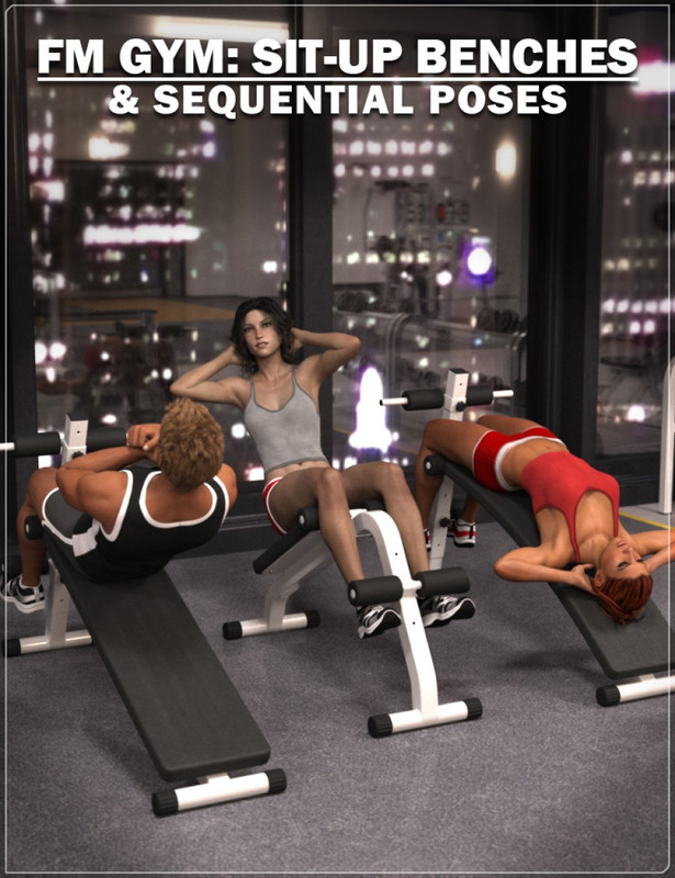 00 main fm gym sit up benches poses daz3d