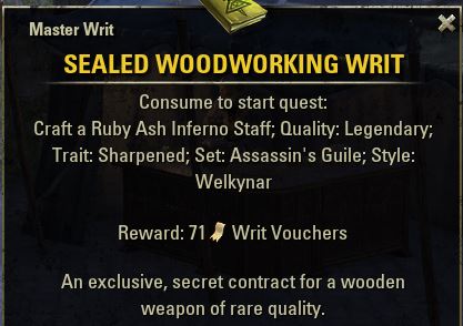 Woodworking Ideas: Eso Woodworking Master Writ