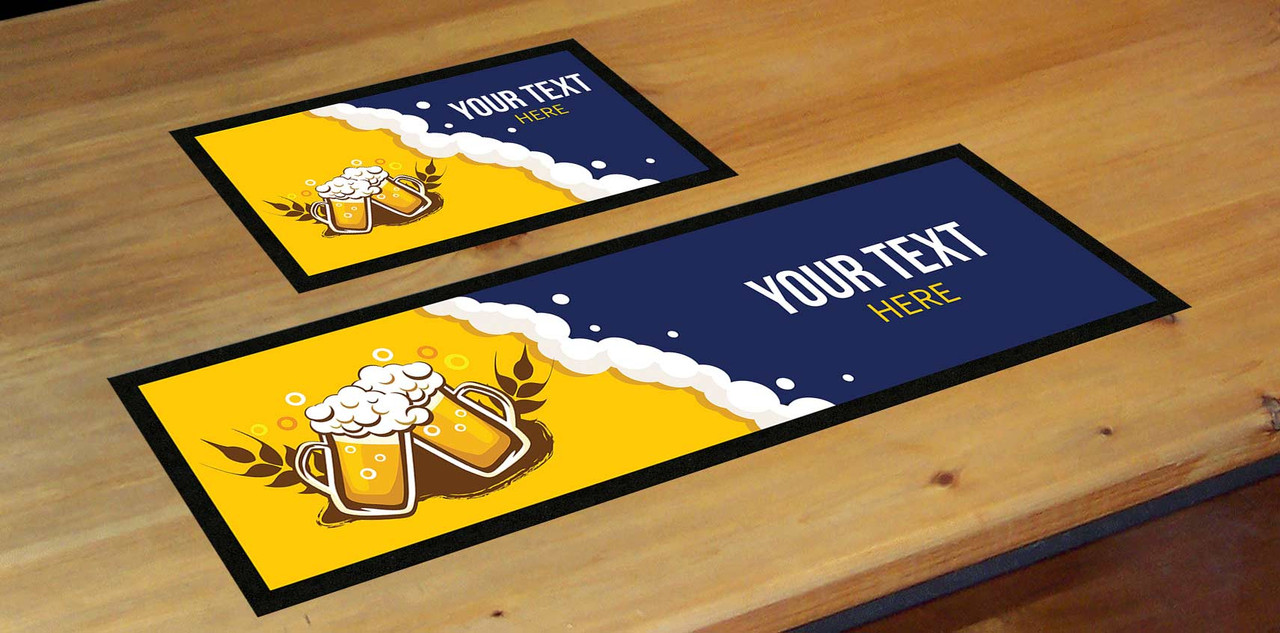 Personalised Any Text Beer Mat Label Bar Runner Ideal Home Pub